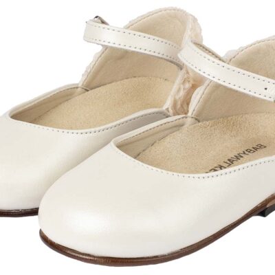 Βαπτιστικά γοβάκια περπατήματος Babywalker BW.4503ivory Γαλλικά γοβάκια με φτέρνα