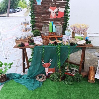 Στολισμός βάπτισης για αγόρια με θέμα Woodland