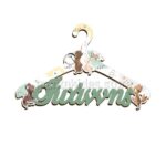TS288-ksulini-kremastra-Hanger-vaptisi-stolismos-twins-boy-girl-animals-bear