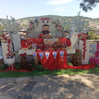 Στολισμός βάπτισης για κορίτσι με θέμα την Παχαλίτσα στο Παρεκκλήσι Αγ. Παρασκευής