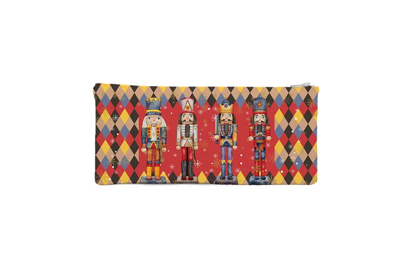 TS526-Tsantakides-Christmas-Xmas-Pencil-Case-Kasetina-Pencilcase-Gift-Doro-Present-Kids-Winter-Nutcracker-Wooden-Rhombus-Pattern-Gift
