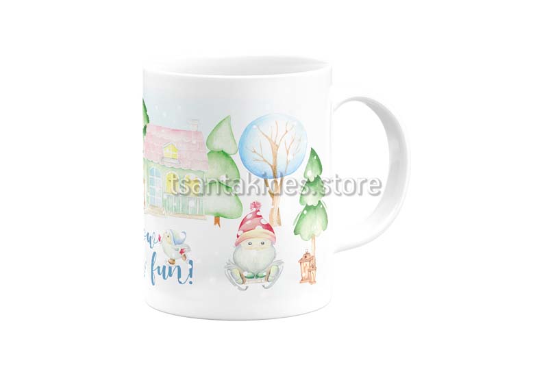 TS528_C-Mug-Koupa-Vaptisi-Gift-Christmas-Xmas-Doro-Kids-Fun-winter-cute-tree-snow-green-blue-dance-snowman