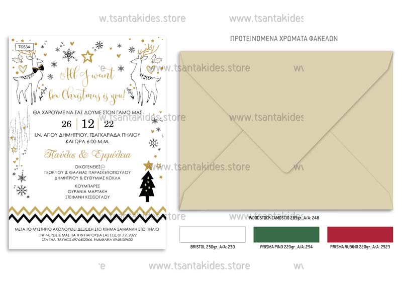 TS534-NO91K-02-tsantakides-invitation-prosklisi-xristougenna-xmas-wedding-gamos-winter-classy-black-gold-animals-tree-star-snow-scaled