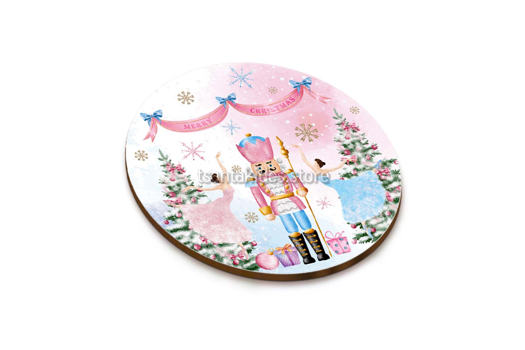 TS522-Coaster-Souver-Boboniera-Gift-Present-Decor-Gift-Xmas-Winter-Girl-Diamond-Nutcracker-Balarina-Snow