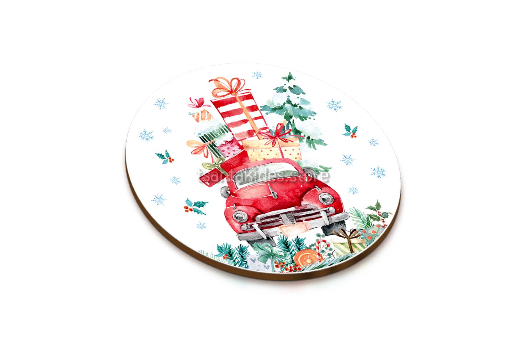 TS524-Coaster-Souver-Boboniera-Gift-Present-Decor-Gift-Xmas-Winter-Car-Red-Animal-Cute-Flower-Gift