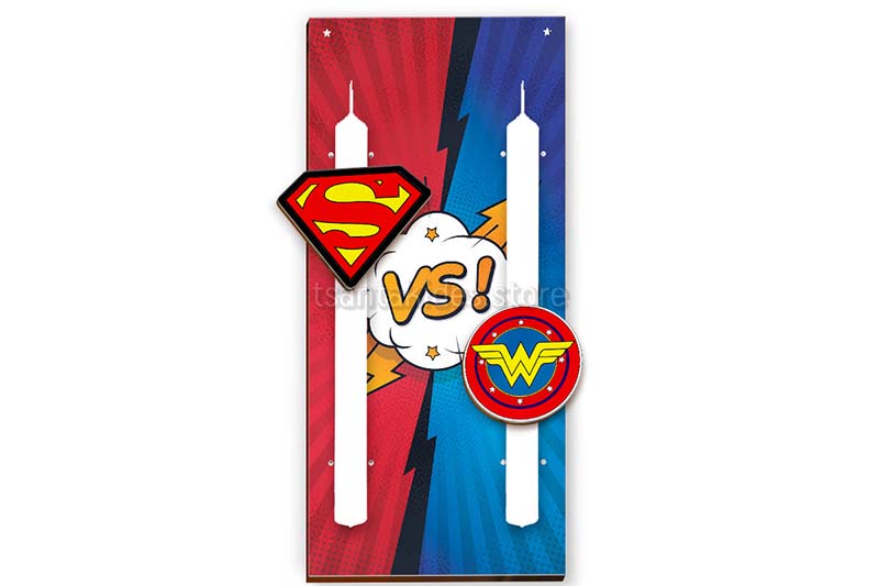 TS411_1-easter-candle-decor-couple-superman-vs-superwoman