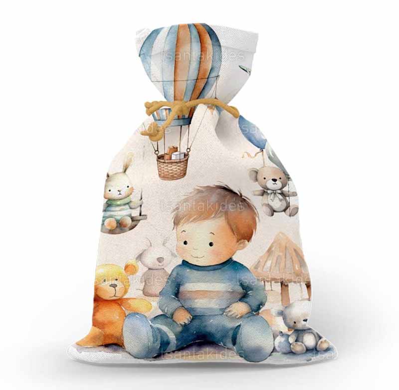 Υφασμάτινο πουγκί εκτυπωμένο με θέμα Teddy Bears with Baby Elements