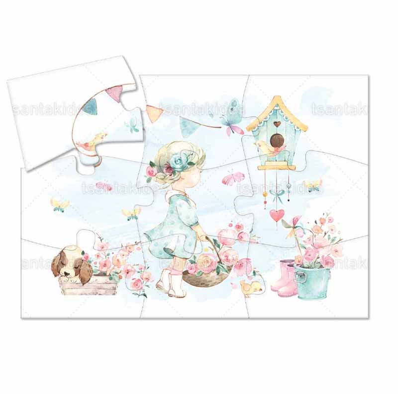 Παζλ με 9 κομμάτια εκτυπωμένο με θέμα Baby Shabby chic baby girl