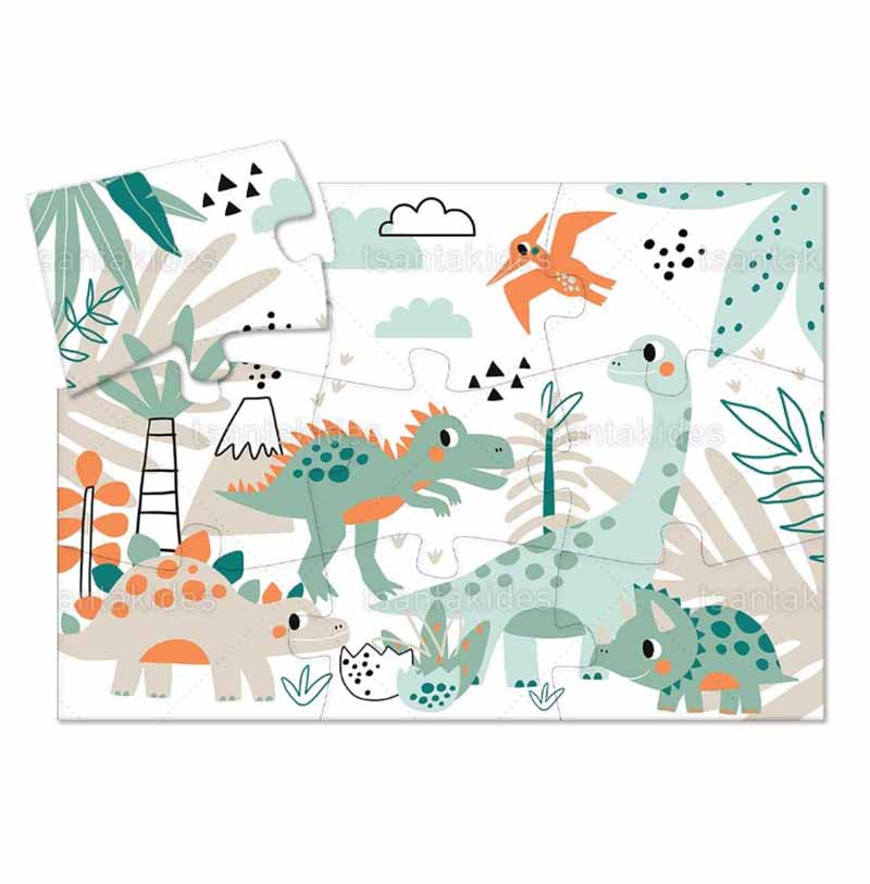 Παζλ με 9 κομμάτια εκτυπωμένο με θέμα Baby Baby dinosaurs
