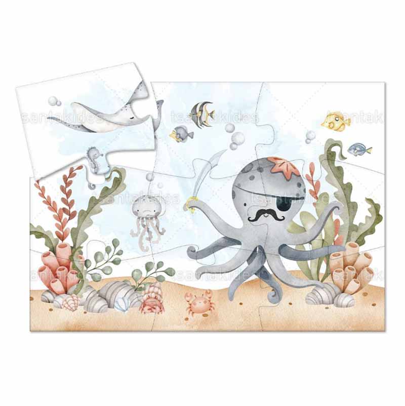 Παζλ με 9 κομμάτια εκτυπωμένο με θέμα Baby Under the sea pirate