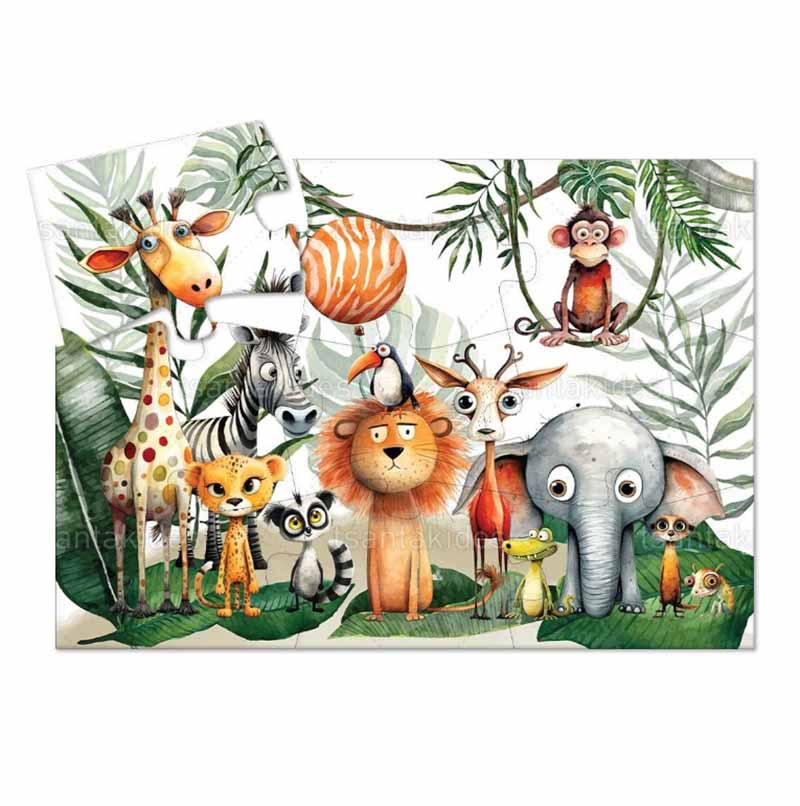 Παζλ με 9 κομμάτια εκτυπωμένο με θέμα Baby Cute jungle animals