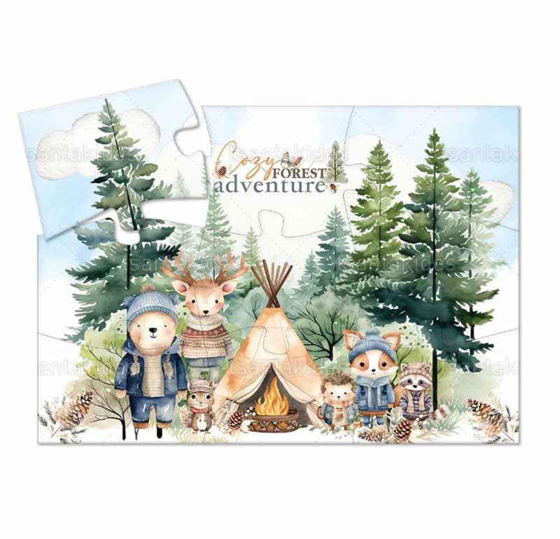 Παζλ με 9 κομμάτια εκτυπωμένο με θέμα Baby Forest adventure