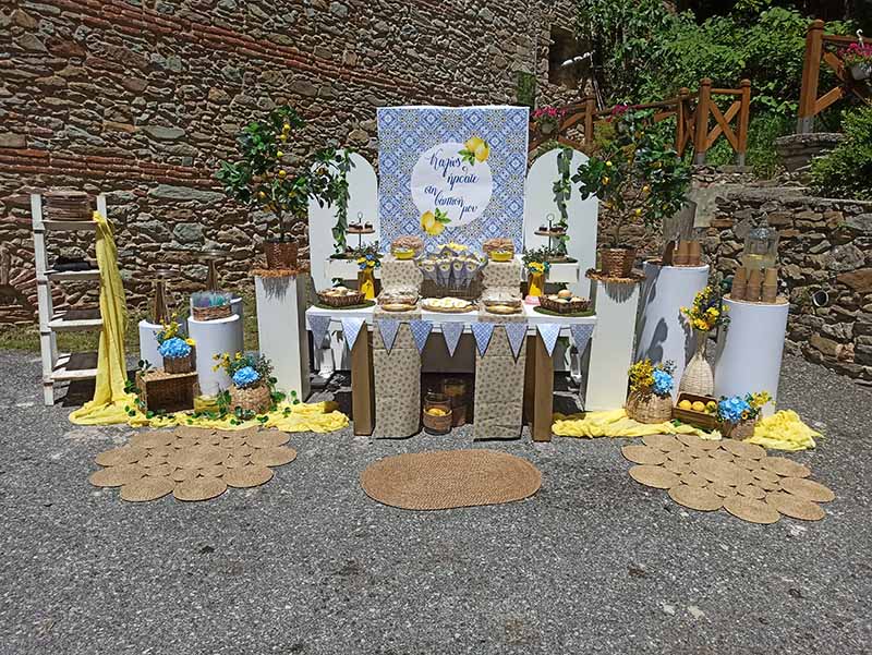 στολισμός βάπτισης για αγόρι με θέμα το λεμονάκι
