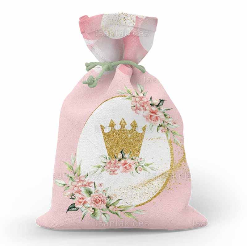 Υφασμάτινο πουγκί εκτυπωμένο με θέμα Princess and Pink Balloons