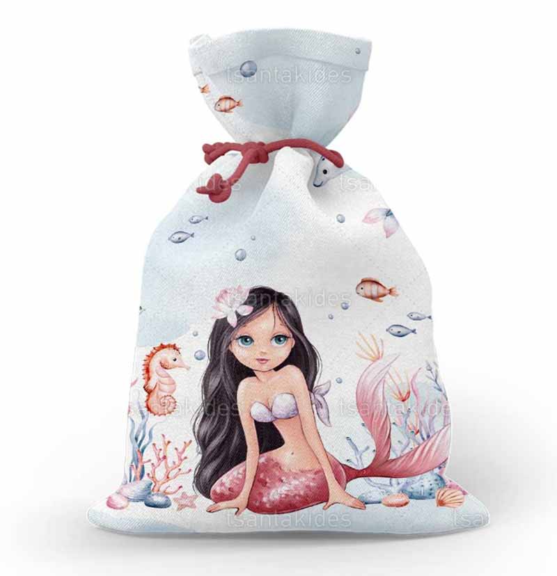 Υφασμάτινο πουγκί εκτυπωμένο με θέμα Mermaid