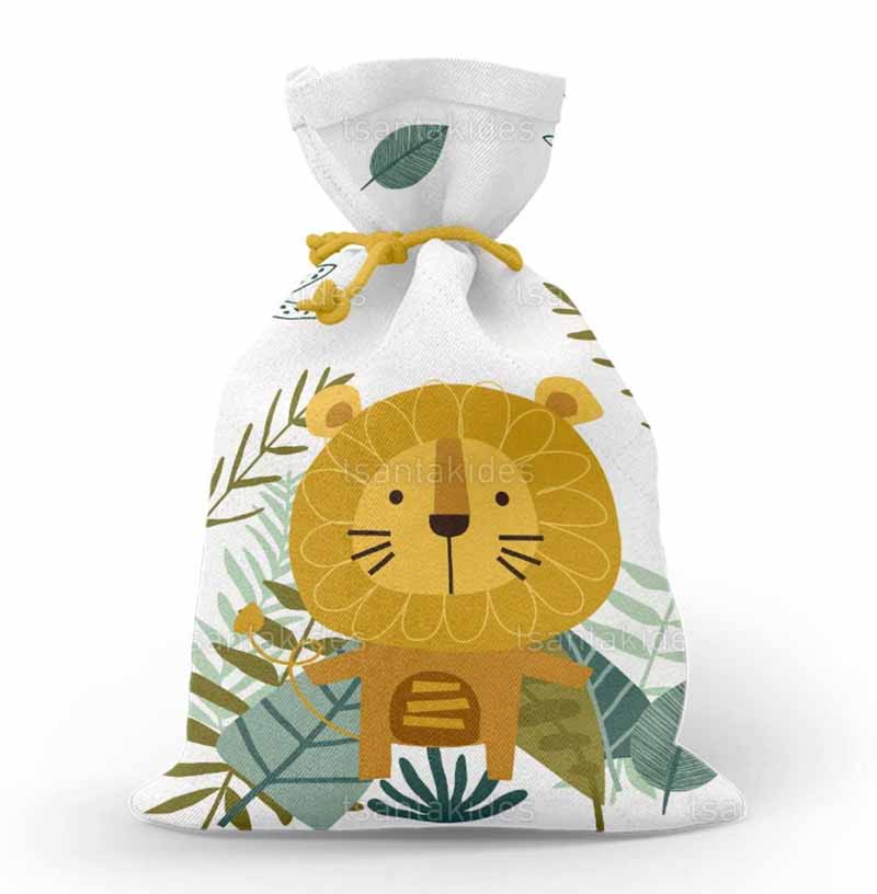 Υφασμάτινο πουγκί εκτυπωμένο με θέμα Scandinavian Lion